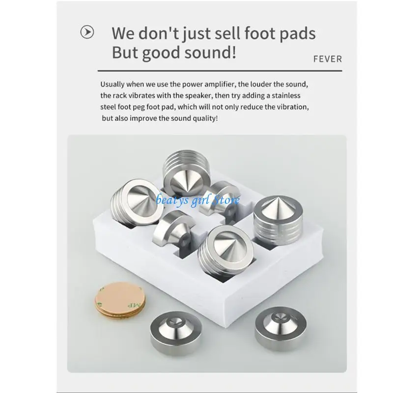 

C7AB 4Sets Speaker Stand Feet Foot Pad Aluminum Metal Spikes Cone Floor Foot