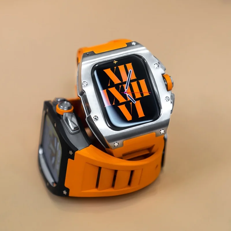 AZMAX Apple Watch Series S8 S7 S6 S5 S4 Caja de reloj compatible con modelos de 44 mm y 45 mm