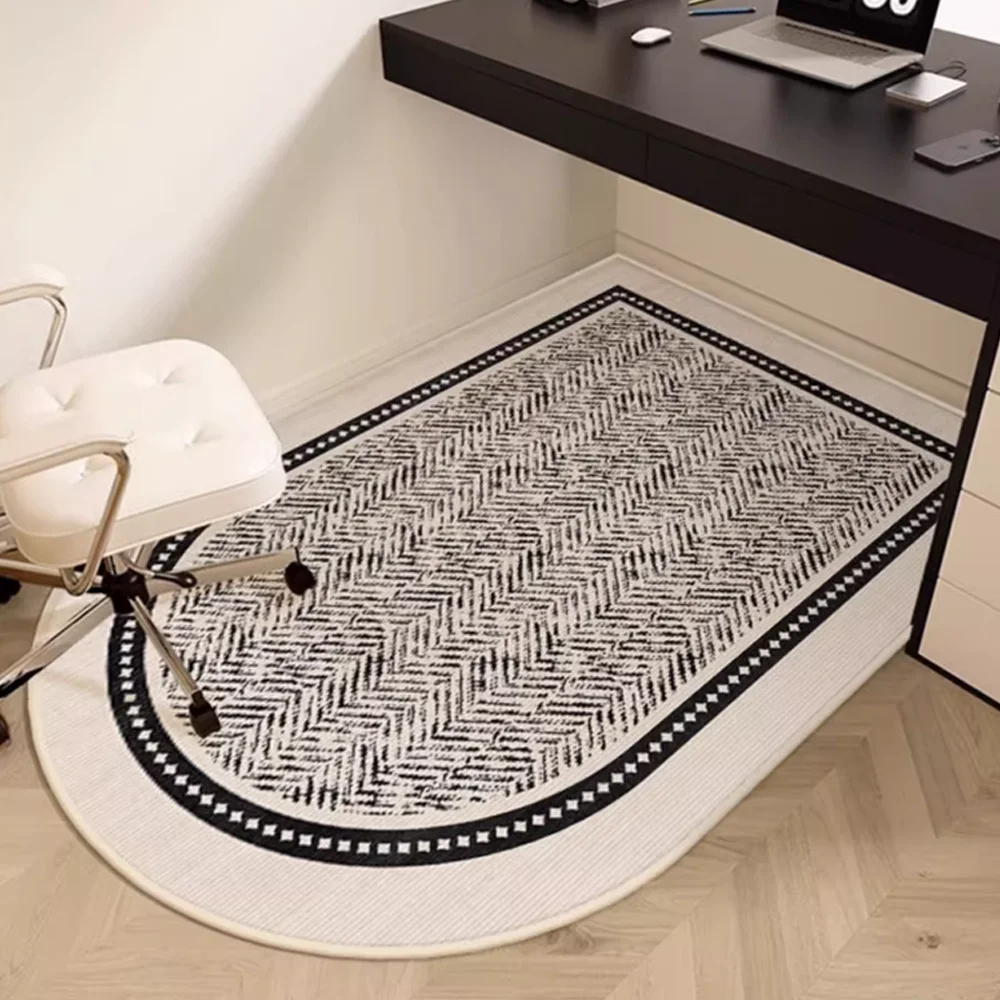 VIKAMA Wabi-Sabi Oval Computer Chair Mat, Non-Slip Silent Floor Mat for Study Desk Office Bedroom Home Decor