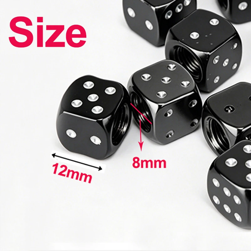 Aluminum Car Tire Valve Caps Alloy Dice Wheel Tyre Air Valve Stem Dust Cover/Caps for Car Truck Motocycle Bike Tire Decoration view 6
