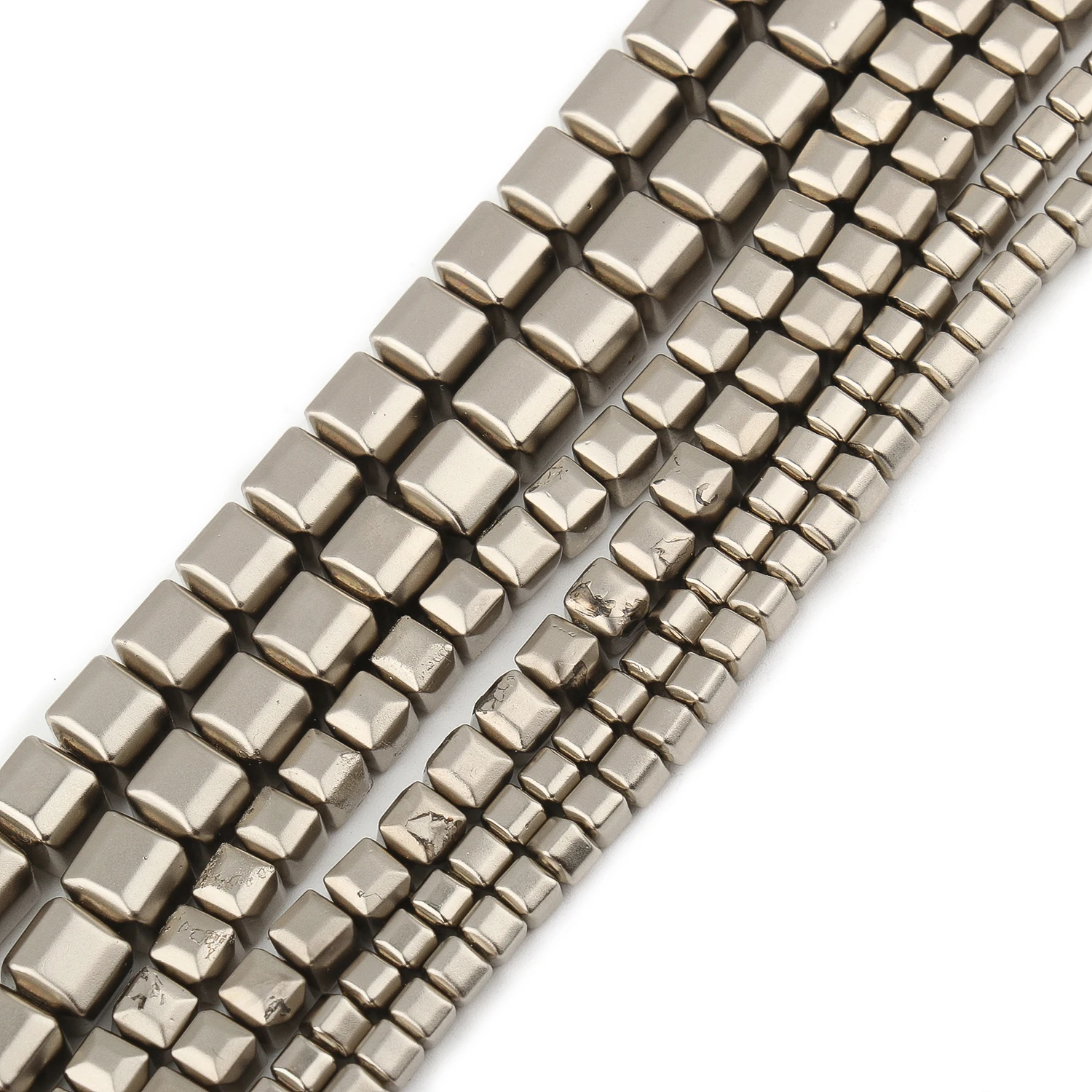 Matte Rhodium Hematite Beads Fashion Square Cube Arrow Tube Flat Round Rondelle Loose Beads for Jewelry Making Diy Bracelet