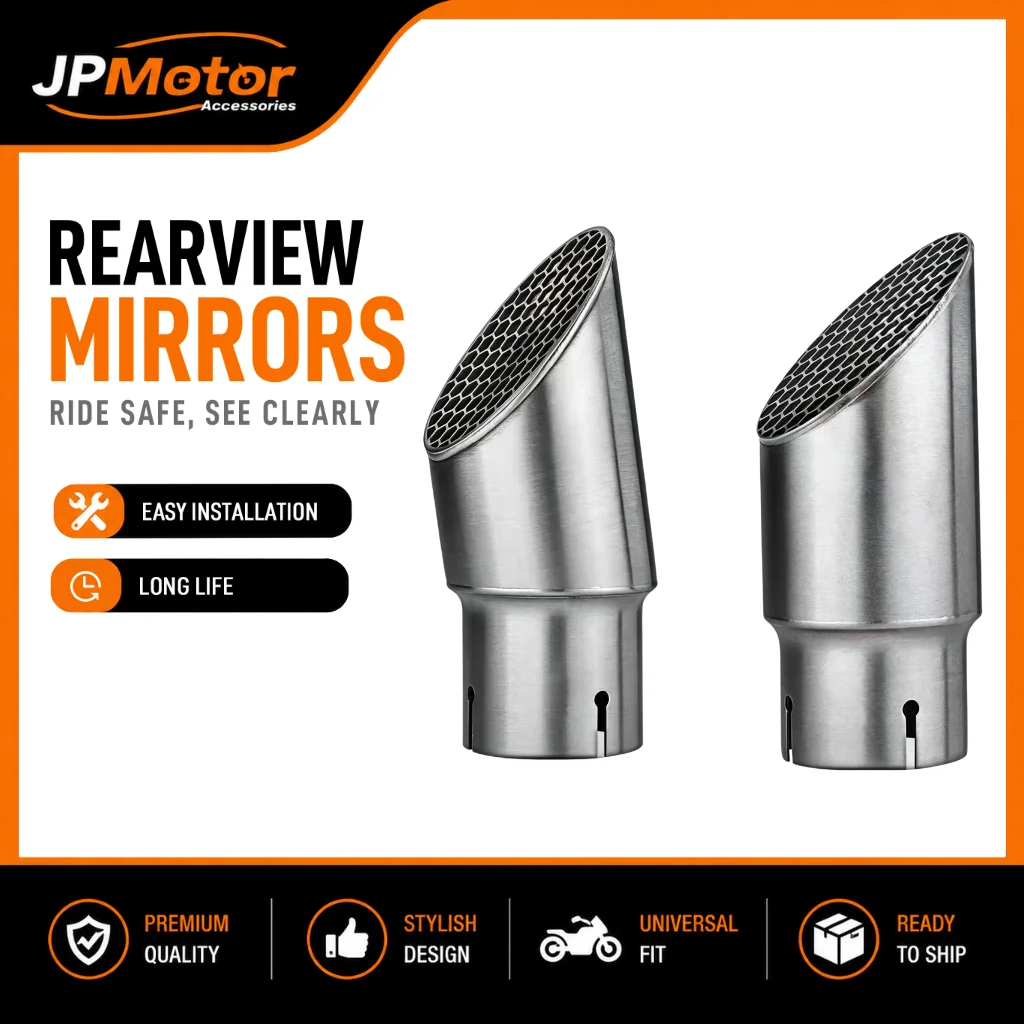 Stainless Steel 51mm Motorcycle Slip-On Exhaust, Universal Muffler for Street Bike Scooter Cruiser