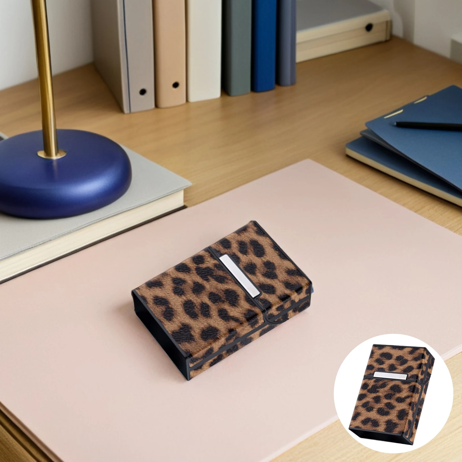 

1pc Cigarette Box Protector Leopard Print Magnetic Closure Flip Cover For Cigarettes Case Portable Storage Holder Cigarette