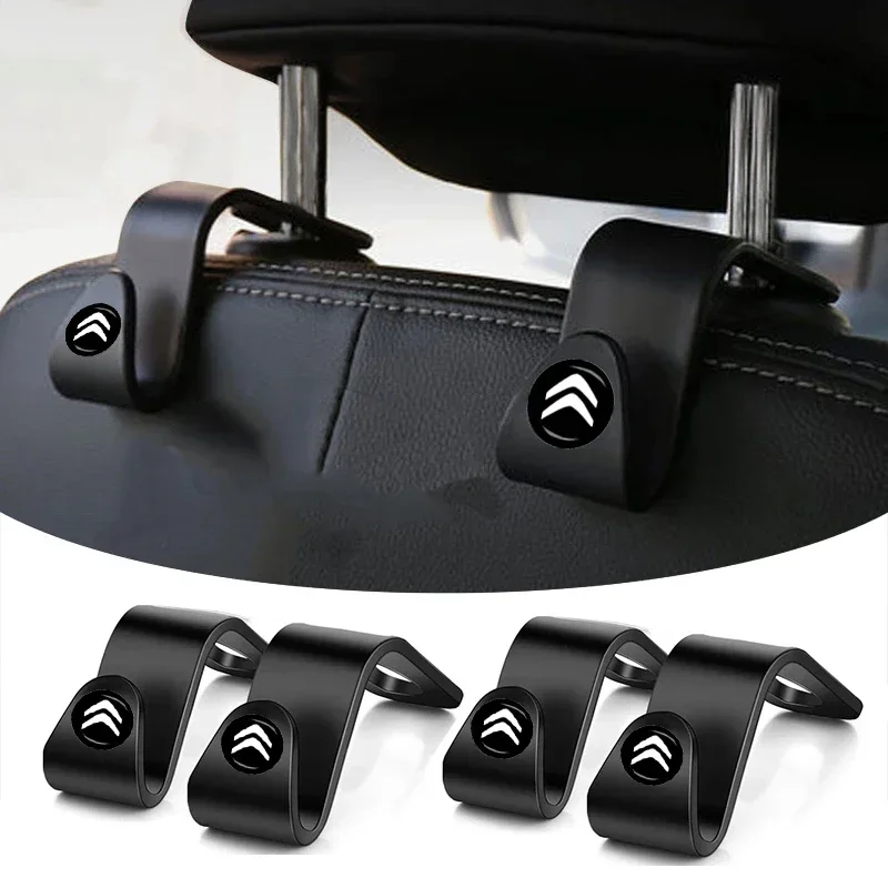 2/4Pcs Car Seat Back Hooks Portable Hanging Bag Rack Accessories For Citroen C4 C3 C5 C6 C1 C2 Berlingo Celysee Cactus Picasso