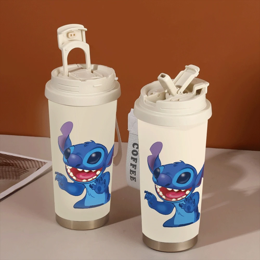 

Stitch Angel Straw Cup Portable Girl Cartoon Insulated Cups Stitch Series Cartoon Characters Fitness Sports