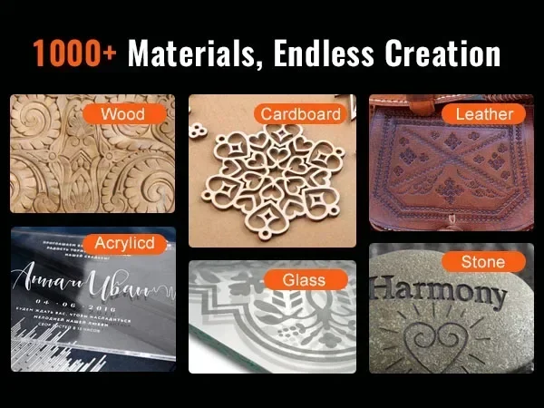 SIHAO 110V CO2 Lasergraveer- en snijmachine CNC- en USB-poort Lasergraveerder voor hout Acryl Stof Glazen buis Lasersnijder