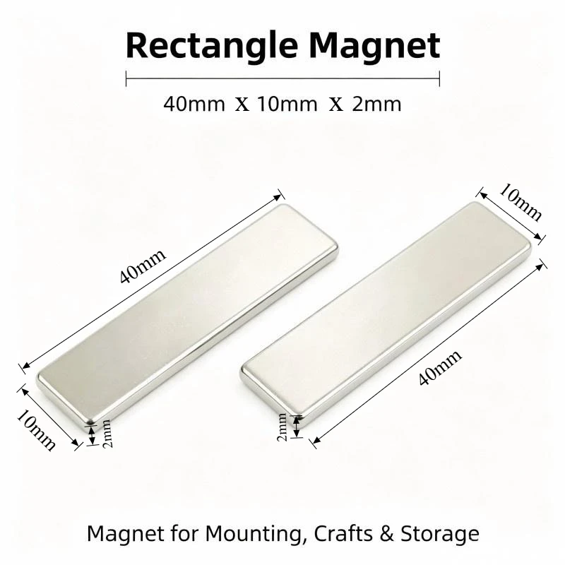 40x10x2mm N35 Block Neodymium Magnet Permanent Magnet Fridge DIY Craft Model Building Industrial Hardware 40*10*2mm