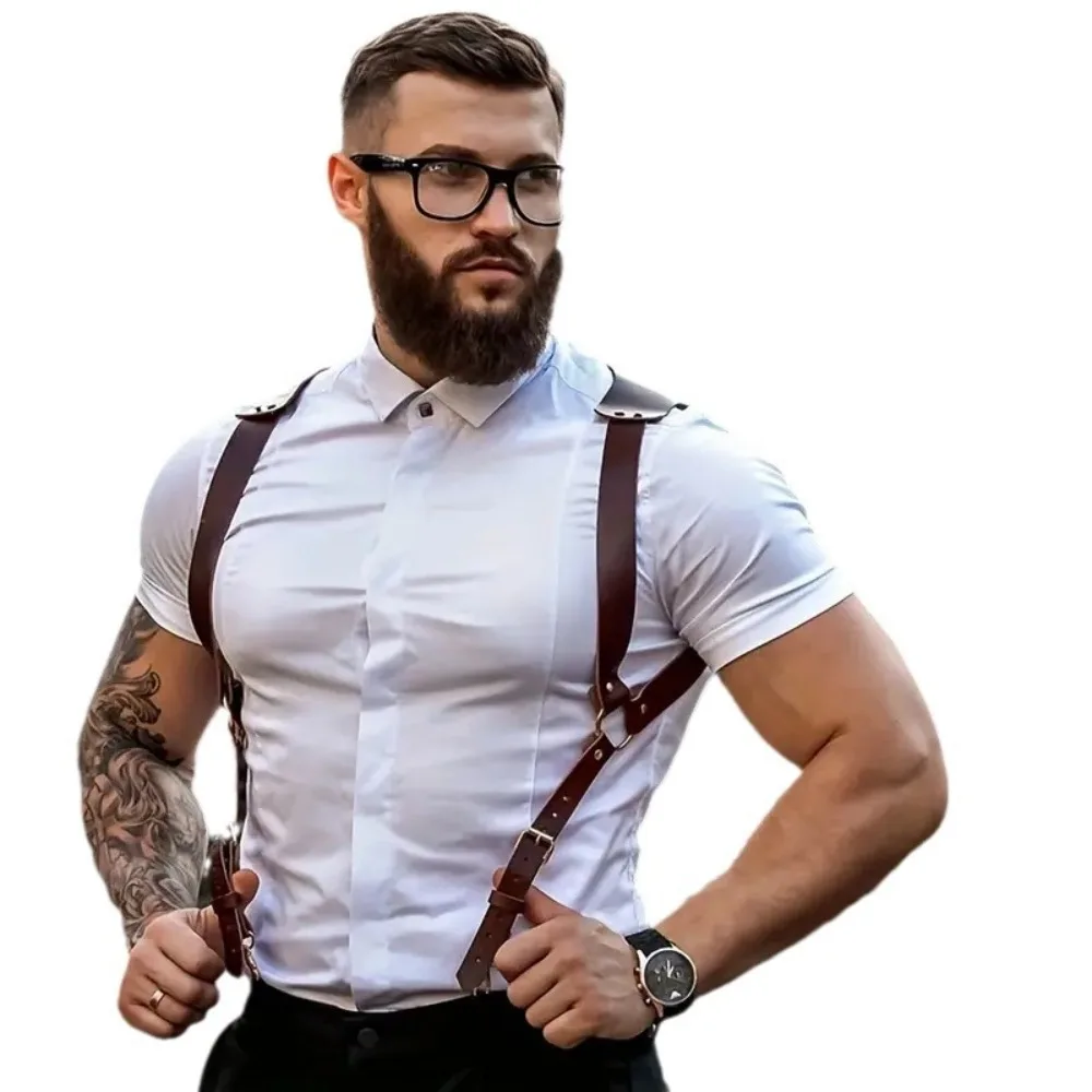 Harnais réglable pour hommes, ceinture de taille en PU façonnant la poitrine, gilet en cuir, Punk de rue, harnais de corps, accessoires pour vêtements