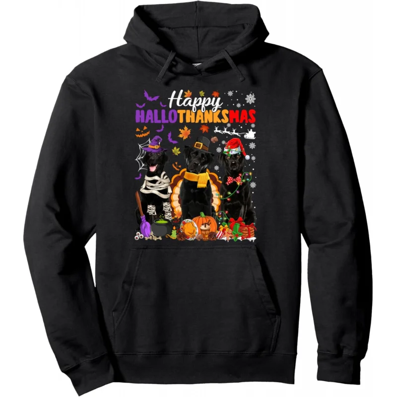 

Christmas Hat Black Labrador Retriever Pattern Thanksgiving Men's Hoodie