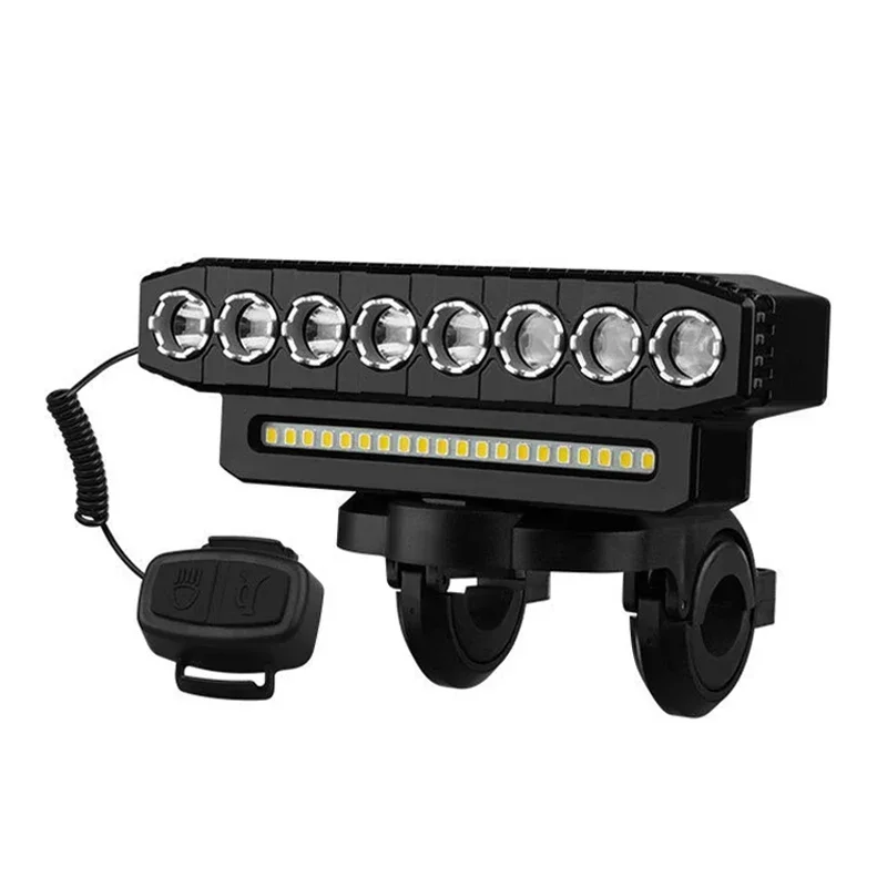 AliExpress Bright Bike Light Night Riding Bicycle Front Light 8LED Headlight with Horn Lamp Multi-Function Road MTB Cycling Light Rotating