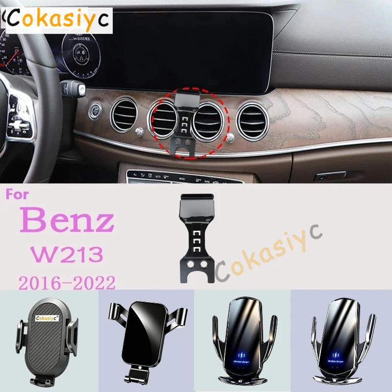 Auto-Handyhalterung für Benz E-Klasse W213 2016 2017 2018-2022 Mobiltelefon-Halterung Autohalterungen Kabelloses Laden Auto-Zubehör