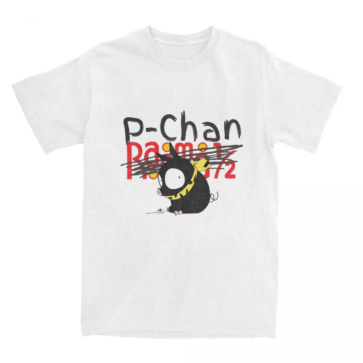 Streetwear P-Chan Ranma Logo T Shirt Men Round Neck Short Sleeve Tops Anime Manga Cotton Summer TopsTops