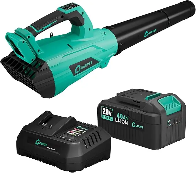 20V Leaf Blower Cordless Electric Leaf Blower Battery Powered, Blower Wet Leaf & 3-Speed with Charger,Leaf Blowers for Lawn Care, Blowing Leaves, Patio, Dust