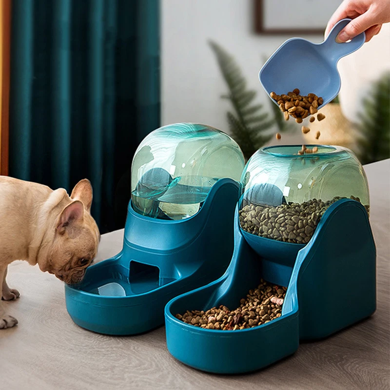 

3.8L Pet Dog Cat Automatic Feeder Bowl for Dogs Drinking Water Fountain Bottle Kitten Bowls Slow Food Feeding Container Supplies