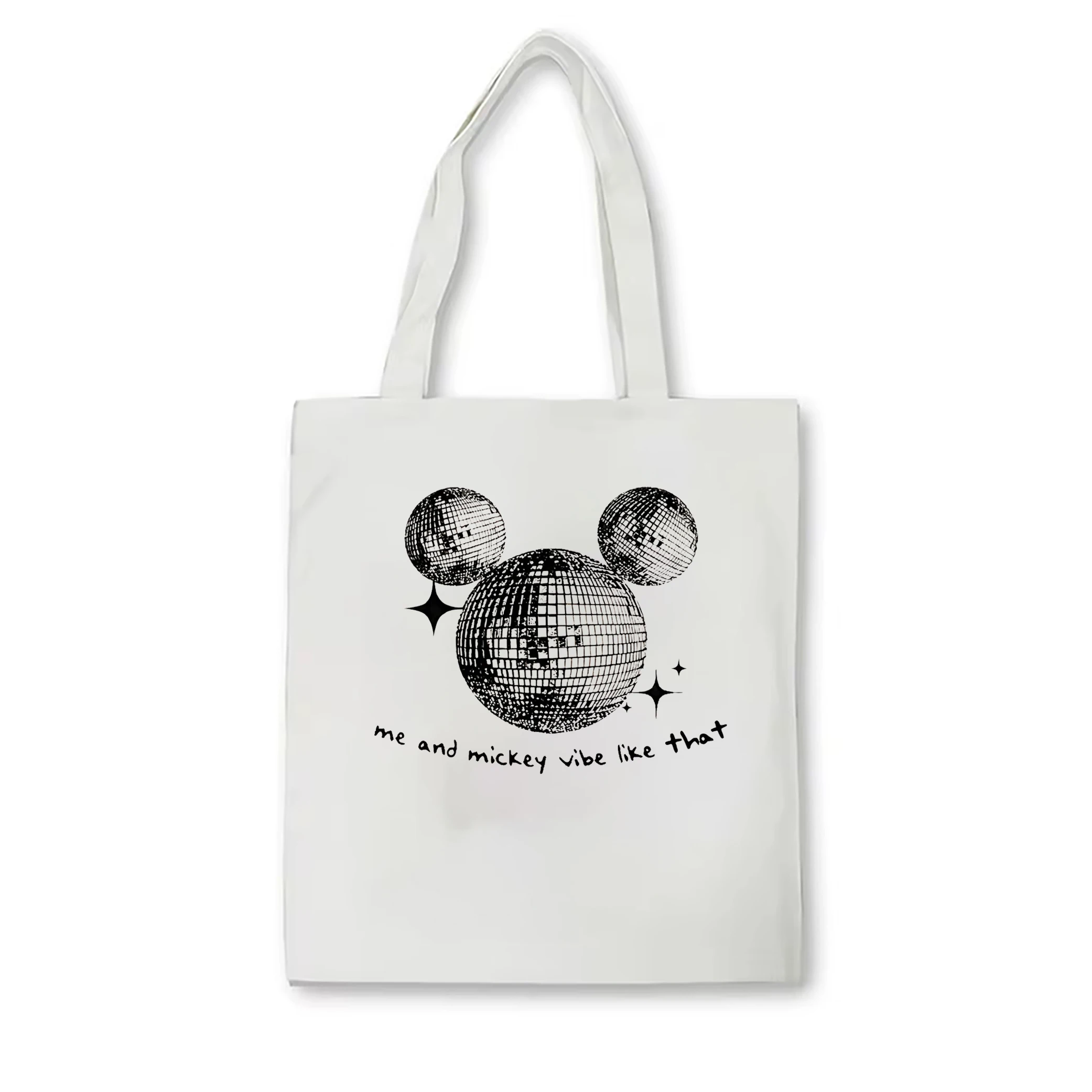 Me and Mickey Vibe Like That Fun Canvas Bag Disneyland tote bag Theme Park Orlando Magic Disco Ball Eras Mickey Mouse tote bag