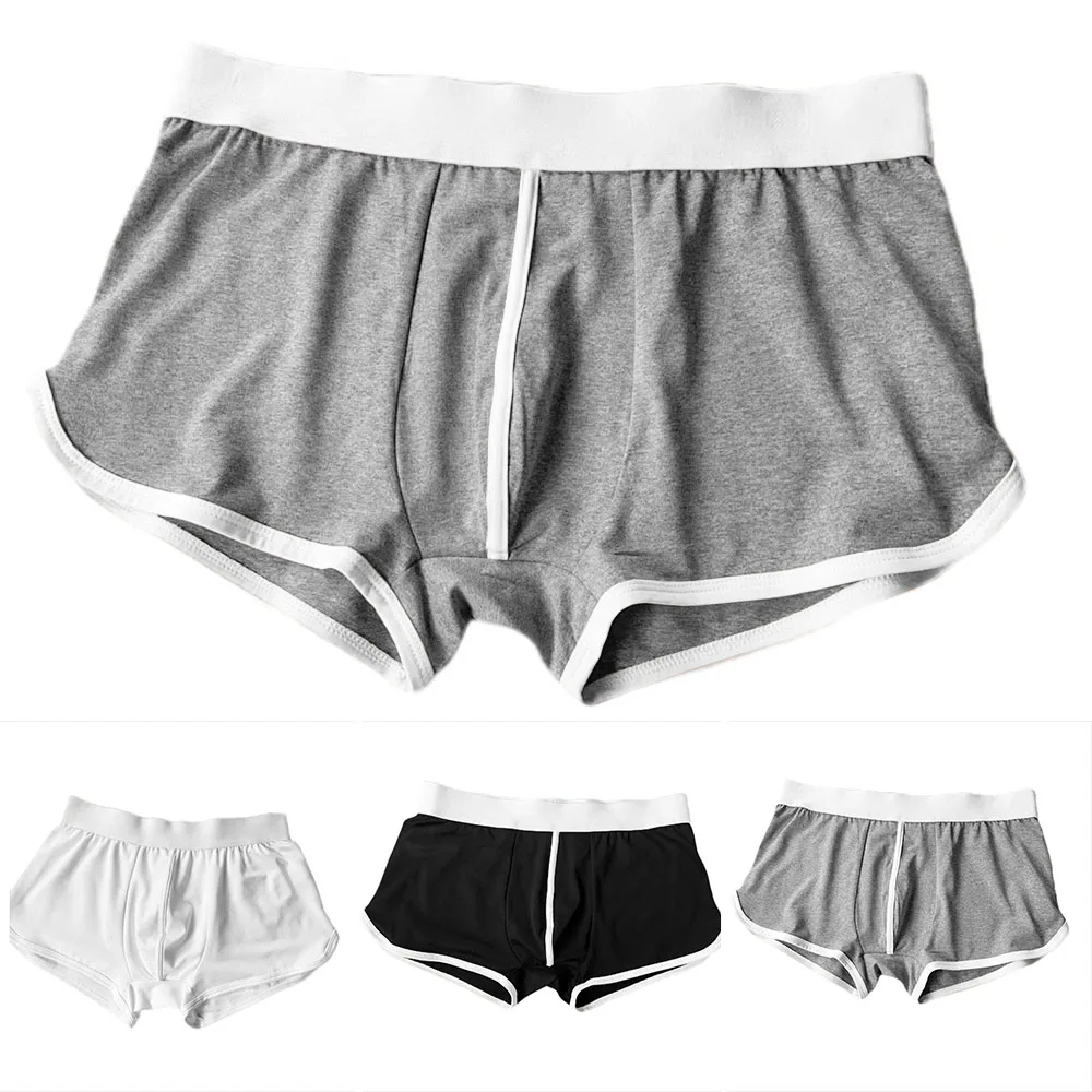 Men Comfy Boxer Trunks With Bulge Pouch Underwear Soft Boys Boxershorts Loose Underpants Plus Size Sports Short Pants L-3XL