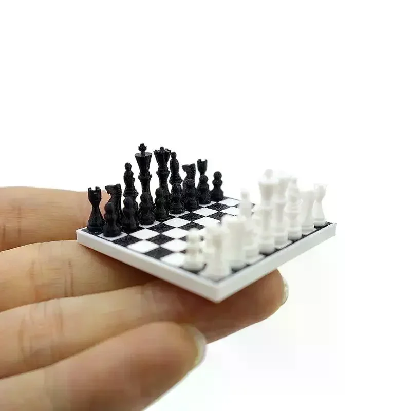 1 Set 1: 12 Dollhouse Mini Simulation International Chess Model For Children Miniature Chessboard Life Scene Decoration