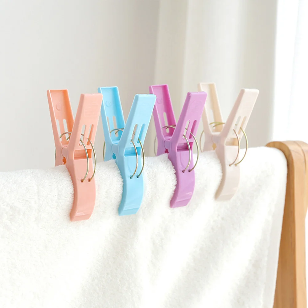 

4Pcs Cloth Pegs Laundry Clips Beach Towel Heavy Duty Plastic Strong Metal Spring Non-Slip Grip for Quilt Clothes Pool Beach