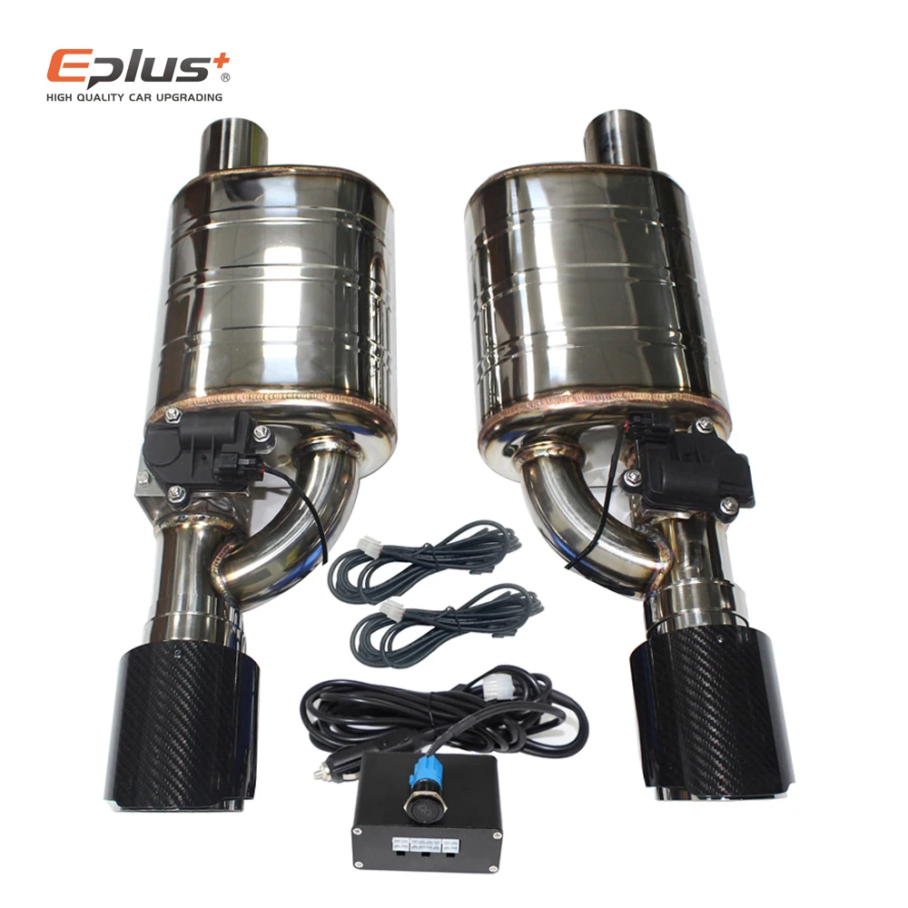 Universal 1 Pair 2pcs Car Exhaust System Muffler Electric Valve Control Exhaust Pipe Kit Adjustable Valve Angle Stainless steel
