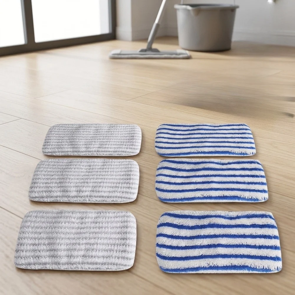 6-Pack Mop Pads Compatible ForRowenta For X-Force For Flex 11.60 14.60 15.60 For Aqua, Replacement For Wet/Dry Cleaning