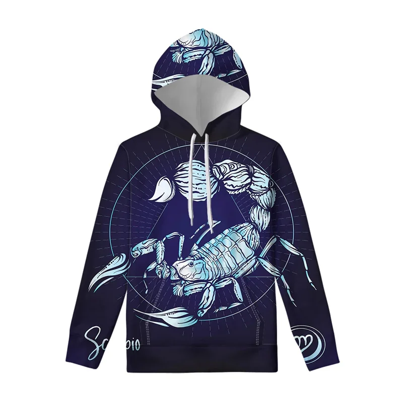 

Модные толстовки с узором скорпиона, трендовые осенние крутые мужские пуловеры с длинным рукавом и 3D-принтом Скорпион, уличная Свободная Повседневная Толстовка