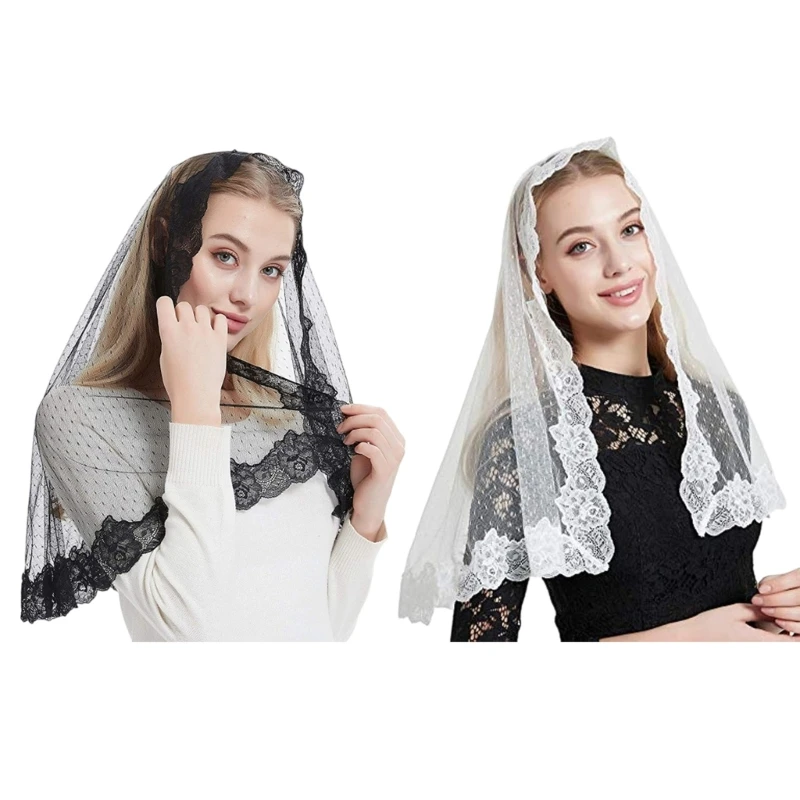 Voile mariée avec bordure en dentelle, maquillage d'halloween, longueur mantille, Appliques élégantes pour les services