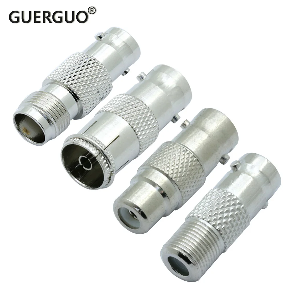 2PCS BNC Female to F Male Quick Plug Q9 RCA TNC Female Monitoring Connector F Quick Straight Plug BNC Adapter TV Male Connector