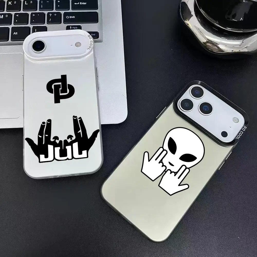 hot Rapper J-Jul Phone Case For iPhone 17 16 15 14 13 12 11 Pro Max Black Purple Matte Laser Metallic Aurora Funda