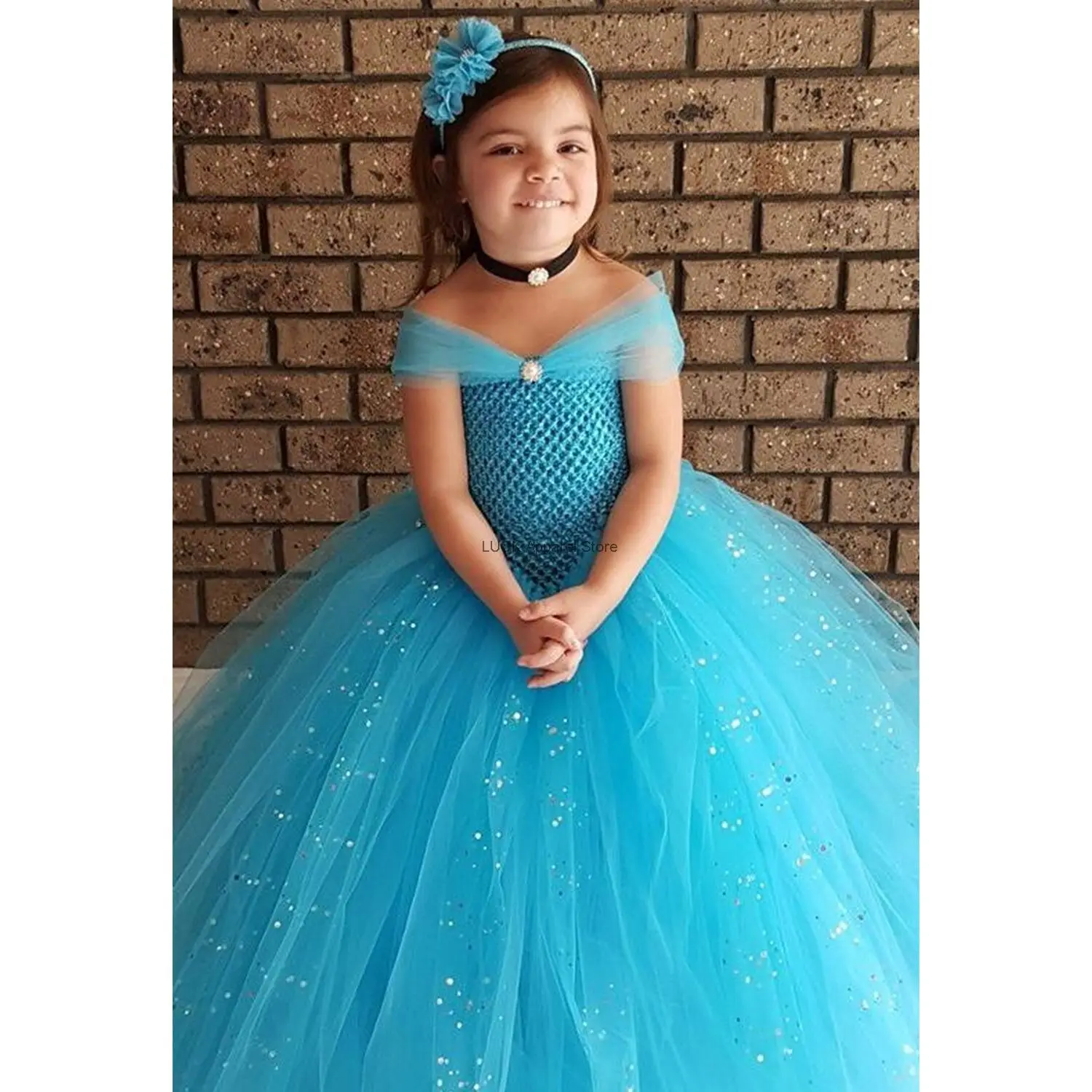 Kinderdag Cosplay Meisje Zeemeermin Tutu Rok Meisjes Prinses Jurk Cartoon Cosplay Pluizige Rok Pailletten Mesh Rok