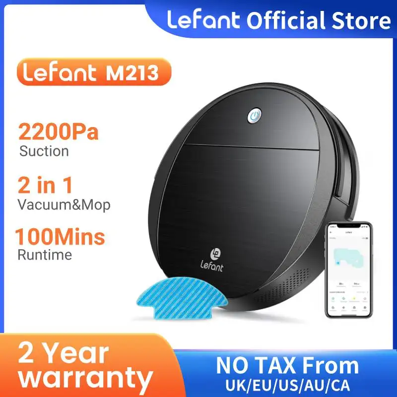 Lefant M213 2-in-1 Small Robot Vacuum Cleaner and Mop For Pet Hair Carpets Hard Floors