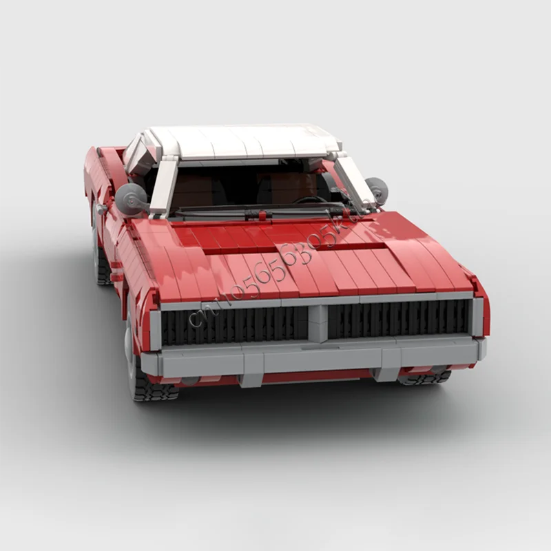 1615 PCS MOC Premium Red And White Roofed Car Model Building Blocks Urban Technology Vehicle Diy Toys Kids Adult Surprise Gifts