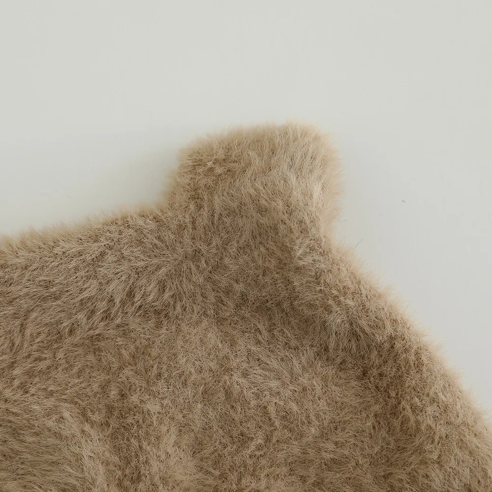 

Soft Warm Ear Protection Hat Cute Cartoon Solid Color Toddler Tie Beanies Thickened Beanies 10-36Month Children