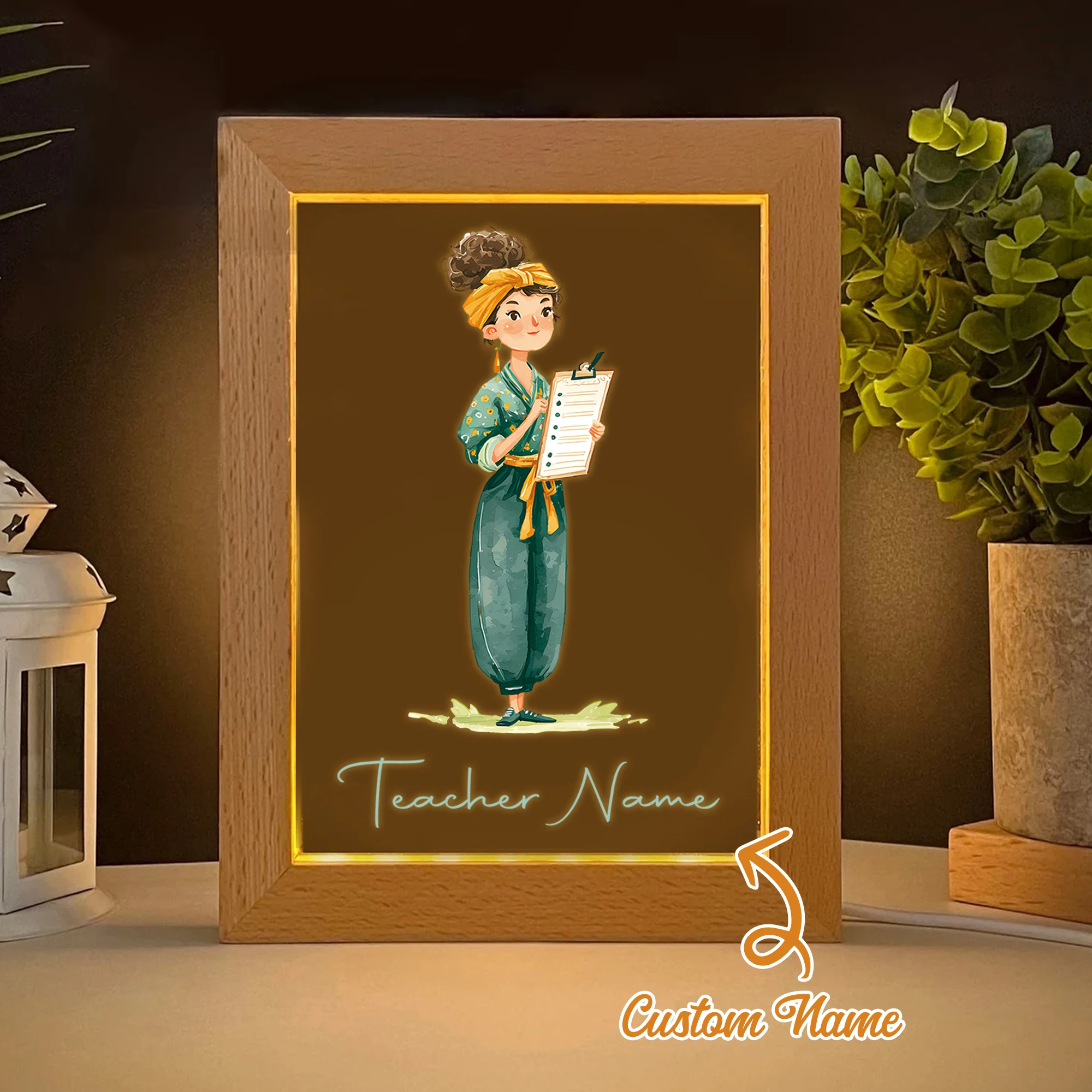 

Customized Literary Girl Name LEDNight View Photo Frame Personalized Gift Family Living Room BedRoom Dining Room Home Decoration