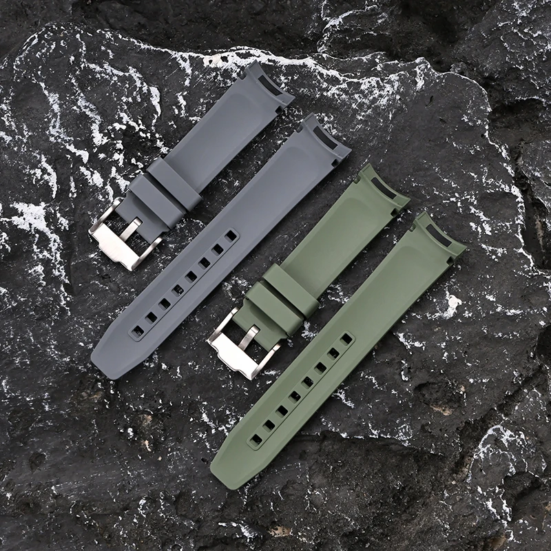 20 مللي متر المطاط سيليكون حزام ساعة خاص ل تيودور بلاك باي GMT/PRO منحني نهاية دبوس مشبك الإفراج السريع حزام (استيك) ساعة