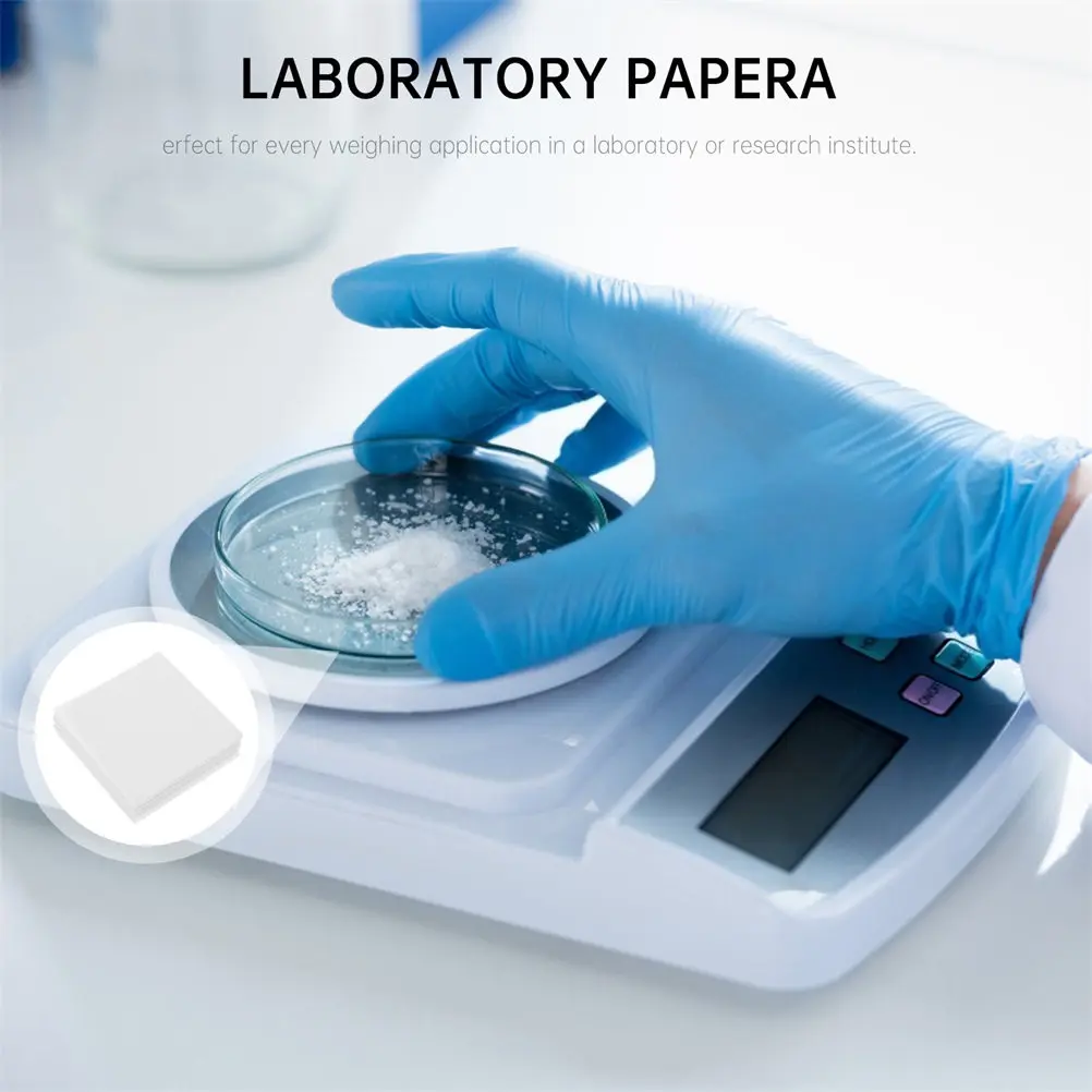 5Packs Sample Weighing Paper Non-Absorbing Laboratory Balance Sheets Smooth Non-Stick Square Design Reliable for Accurate