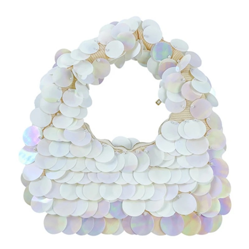 

Summer New Shiny Sequins Half Moon Handbag Fashionable Lightweight Women's Acrylic Material Party Wedding Evening Bag 2026