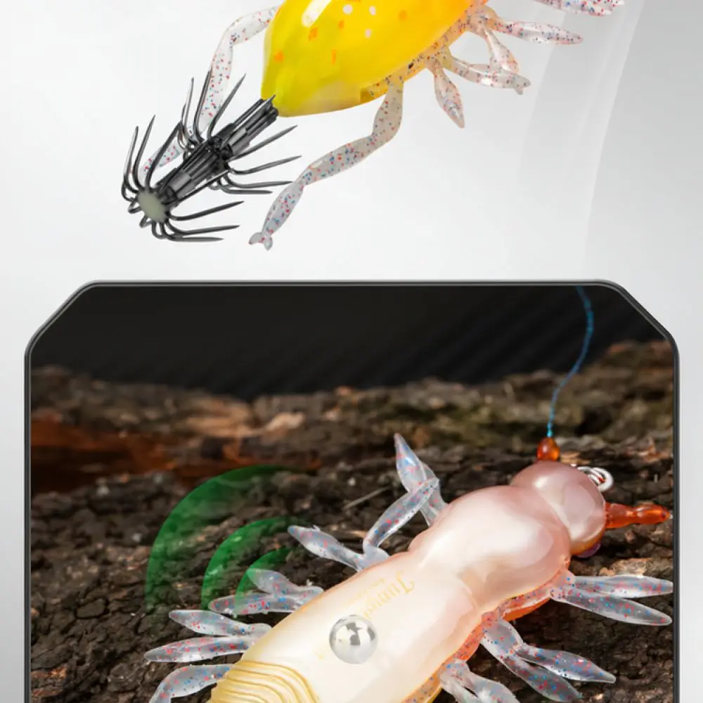 For AiluoYa UV Glow Squid Jig Lure Artificial Shrimp Bait Slow Sinking Wobbler 5.5cm 8.9g Saltwater Fishing Accessory