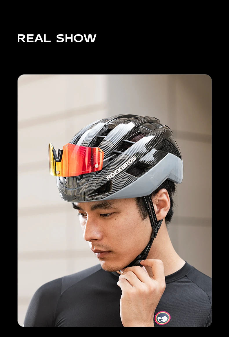 ROCKBROS Fahrradhelm Ultraleichter, modischer, atmungsaktiver MTB- und Rennradhelm für Herren und Damen, passend für 54-62 cm, Rennradzubehör ﻿ – Detail 16