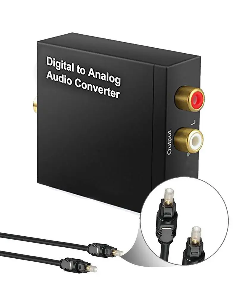 Convertidor de audio digital a análogo, amplificador, decodificador y adaptador RCA de señal coaxial SPDIF Toslink estéreo digital óptica a analógica, con dos clavijas DAC