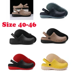 Men Chef Clogs Men Kitchen Shoes EVA Injection Shoes Anti-slip Outsole Comfortable Garden Clogs Waterproof Sandal Big Size 40-46