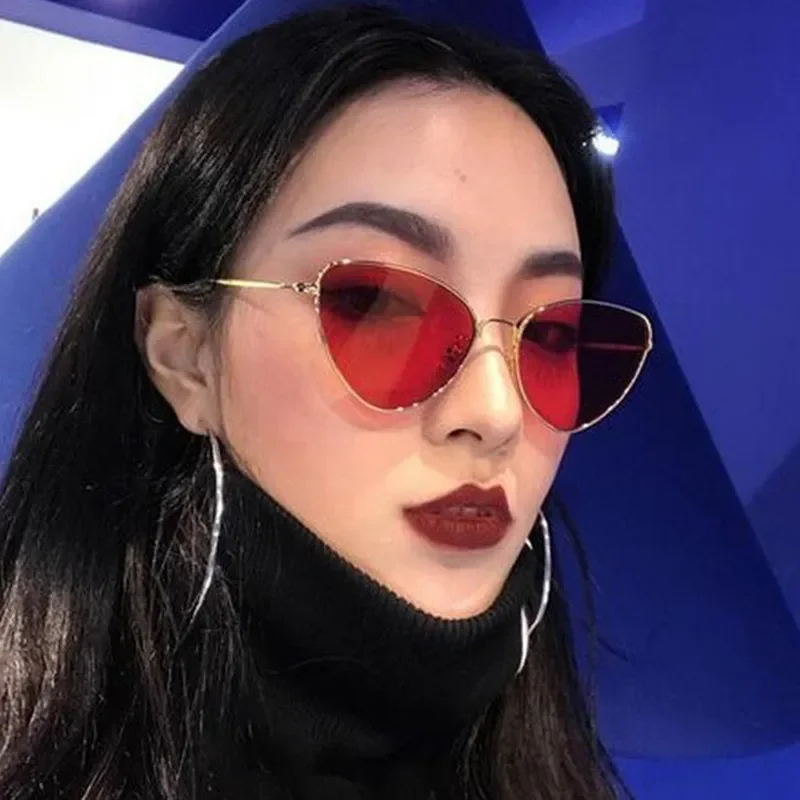 Light Weight Summer Styles Retro Women Cateye Sunglasses Fashion Men Yellow Tinted Lens Eyewear Sun Glasses