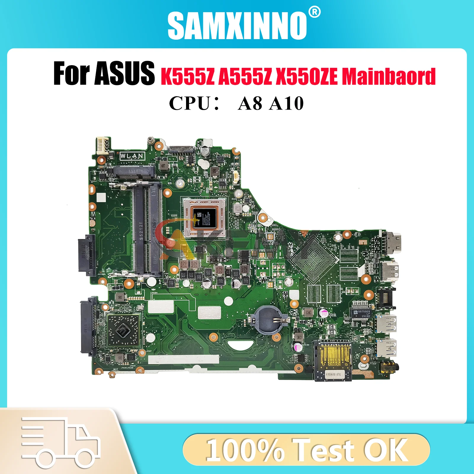 

X550ZA Laptop Motherboard For ASUS VivoBook VM590Z K555Z K550ZE X550Z F550ZE X550ZE A550ZE A555Z Mainboard With A8 A10 CPU stk