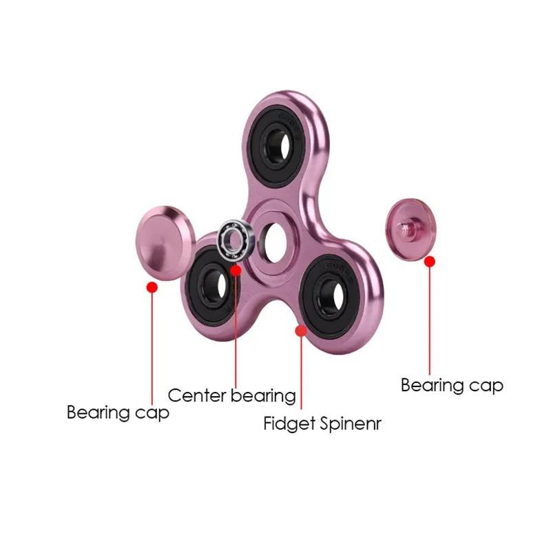 Aluminum Alloy Plating Fidget Spinner, Metal Alloy, Mute Bearing, Processo de desenho, Hand Spinner, Alívio do estresse, Brinquedos para adultos e crianças, R188