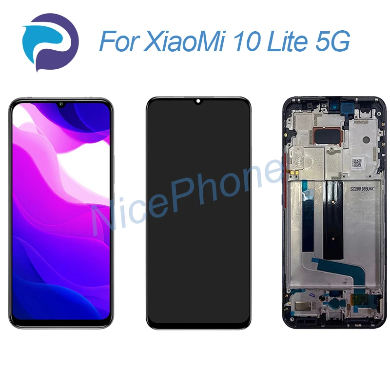 For XiaoMi Mi 10 Lite 5G LCD Screen + Touch Digitizer Display 2400*1080 M2002J9G for XiaoMi 5G LCD Screen display