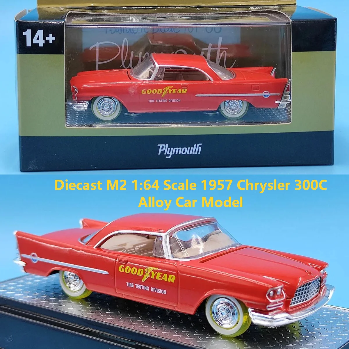 Diecast M2 1:64 Scale 1957 Chrysler 300C Alloy Car Model