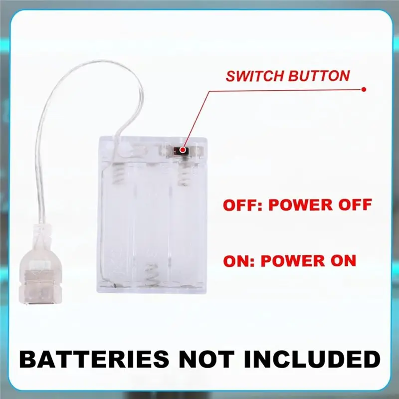 Battery Pack(4Pcs) For 5V LED Transparent USB Light- Converts USB Lights To Battery-Operated Battery Box