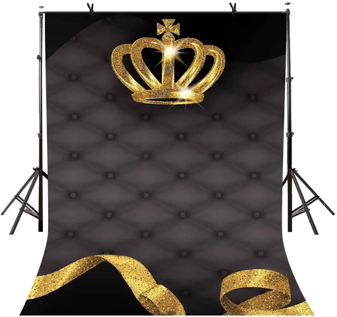 Crown Photography Backdrop Bling Crown Grey Sofa Background And Photo Studio Props Banner Poster