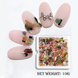 10g / 1 box of simple wind irregular nail gravel nail decoration patch color treasure mineral stone DIY nail ornaments