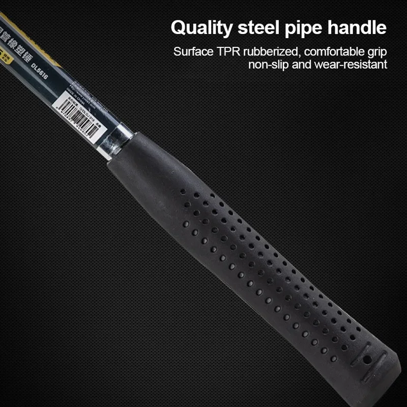 Deli Shockproof Hammer Rubber Wear-resistant Anti-skid Hammer Round Head No Rebound Shock-absorbing Hammer Practical Hand Tools