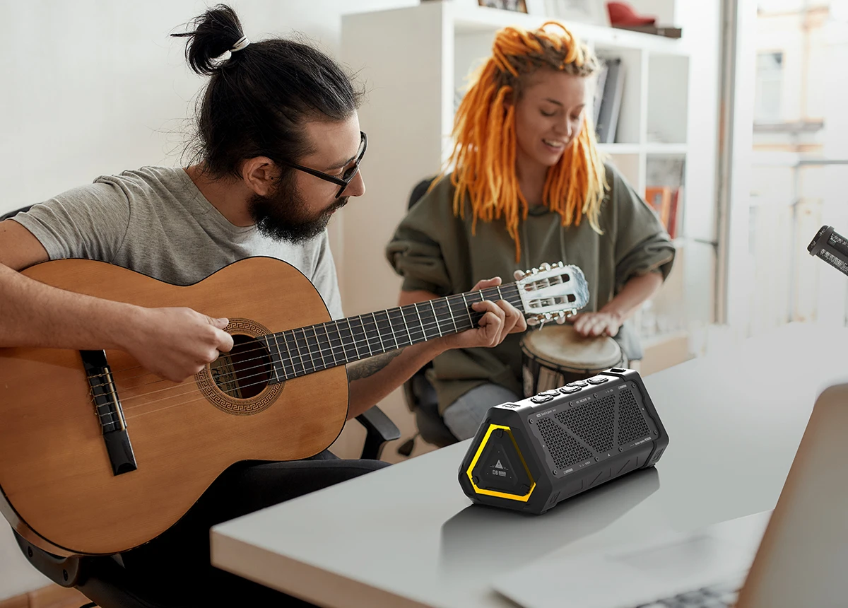 MLOVE P3 Outdoor Bluetooth Speaker, 40W Output Power Bluetooth 5.3 Speaker ,Stereo Sound IPX7 Waterproof,Micro SD Card,RGB Light